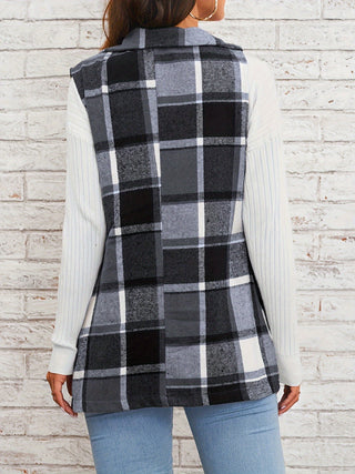 Shop Plaid Button Down Vest Coat - High-Quality U.S. Made Women’s Fashion with Free Fast Shipping