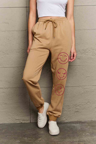 Shop Simply Love Full Size Emoji Graphic Sweatpants - High-Quality U.S. Made Women’s Fashion with Free Fast Shipping