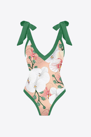 Shop Floral V-Neck Two-Piece Swim Set - High-Quality U.S. Made Women’s Fashion with Free Fast Shipping