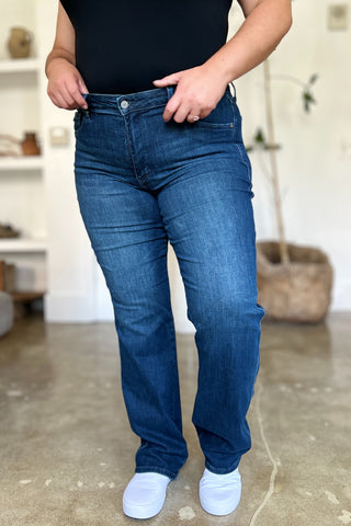 Shop Judy Blue Full Size Tummy Control Straight Jeans - High-Quality U.S. Made Women’s Fashion with Free & Fast Shipping