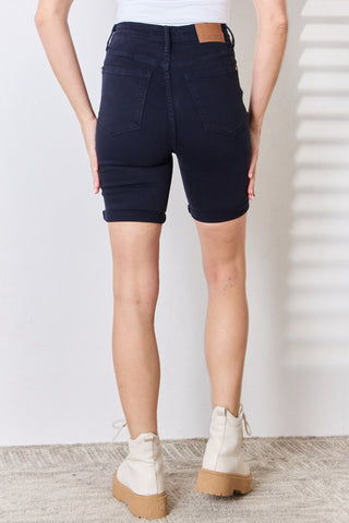 Shop Judy Blue Full Size High Waist Tummy Control Bermuda Shorts - High-Quality U.S. Made Women’s Fashion with Free & Fast Shipping