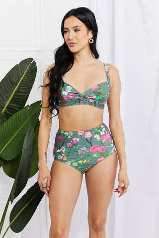 Shop Marina West Swim Take A Dip Twist High-Rise Bikini in Sage - High-Quality U.S. Made Women’s Fashion with Free Fast Shipping