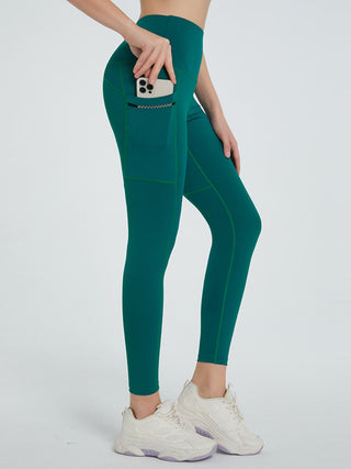 Shop Dark Green High Waist Active Leggings - High-Quality U.S. Made Women’s Fashion with Free & Fast Shipping