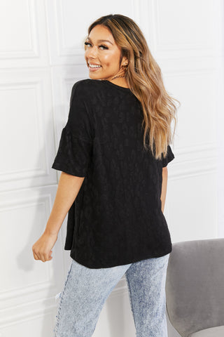 Shop BOMBOM At The Fair Animal Textured Top in Black - High-Quality U.S. Made Women’s Fashion with Free & Fast Shipping