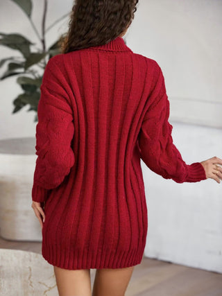 Shop Cable-Knit Turtleneck Sweater Dress - High-Quality U.S. Made Women’s Fashion with Free & Fast Shipping