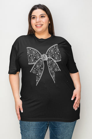 Shop Black Simply Love Full Size Bow Tie Graphic T-Shirt - High-Quality U.S. Made Women’s Fashion with Free & Fast Shipping