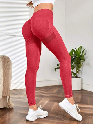 Shop Deep Red High Waist Active Pants - High-Quality U.S. Made Women’s Fashion with Free & Fast Shipping