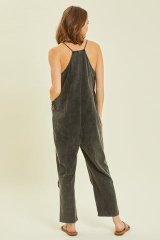 Shop HEYSON Full Size Mineral-Washed Oversized Jumpsuit with Pockets - High-Quality U.S. Made Women’s Fashion with Free & Fast Shipping