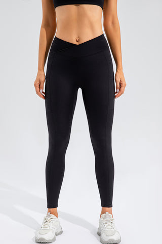 Shop Black High Waist Active Leggings with Pockets - High-Quality U.S. Made Women’s Fashion with Free & Fast Shipping