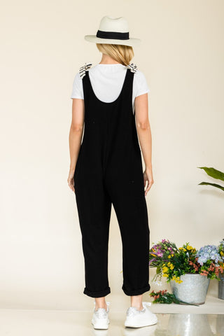 Shop Celeste Full Size Stripe Contrast Pocket Rib Jumpsuit - High-Quality U.S. Made Women’s Fashion with Free & Fast Shipping