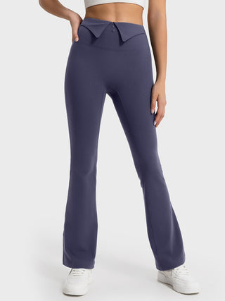 Shop Wide Waistband Bootcut Sport Pants - High-Quality U.S. Made Women’s Fashion with Free & Fast Shipping