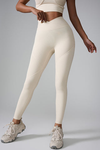 Shop Ivory High Waist Active Leggings - High-Quality U.S. Made Women’s Fashion with Free & Fast Shipping