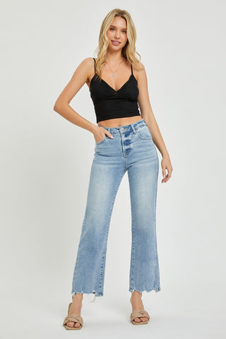 Shop RISEN Full Size High Rise Straight Jeans - High-Quality U.S. Made Women’s Fashion with Free & Fast Shipping