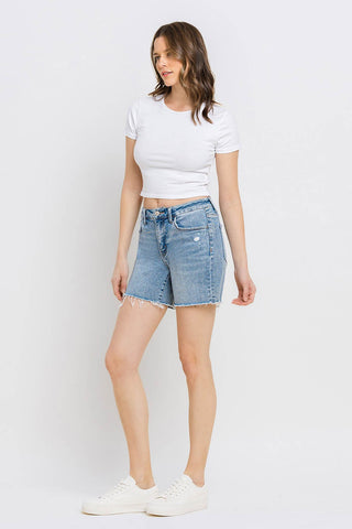 Shop Vervet by Flying Monkey High Rise Denim Shorts - High-Quality U.S. Made Women’s Fashion with Free & Fast Shipping