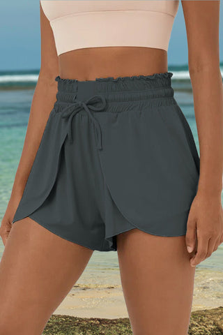 Shop Drawstring Elastic Waist Swim Shorts - High-Quality U.S. Made Women’s Fashion with Free Fast Shipping