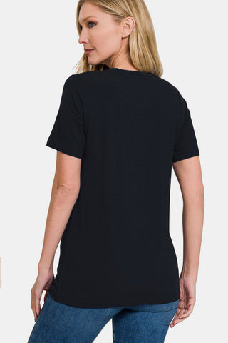 Shop Zenana Full Size Crew Neck Short Sleeve T-Shirt - High-Quality U.S. Made Women’s Fashion with Free & Fast Shipping