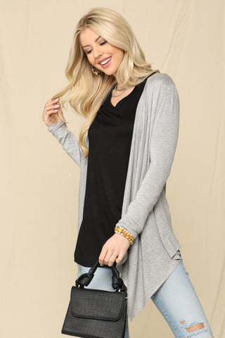 Shop Celeste Full Size Open Front Knit Cardigan - High-Quality U.S. Made Women’s Fashion with Free & Fast Shipping