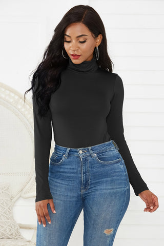 Shop Turtleneck Long Sleeve Bodysuit - High-Quality U.S. Made Women’s Fashion with Free & Fast Shipping