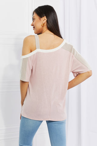 Shop Andree by Unit Full Size Something Simple Cold Shoulder Tee - High-Quality U.S. Made Women’s Fashion with Free & Fast Shipping