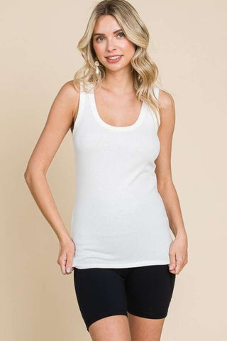 Shop Culture Code Full Size Ribbed Scoop Neck Tank - High-Quality U.S. Made Women’s Fashion with Free Fast Shipping