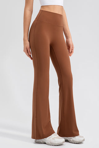 Shop Caramel High Waist Straight Active Pants - High-Quality U.S. Made Women’s Fashion with Free & Fast Shipping