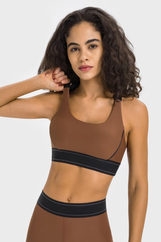 Shop Millennia Contrast Sports Bra - High-Quality U.S. Made Women’s Fashion with Free & Fast Shipping