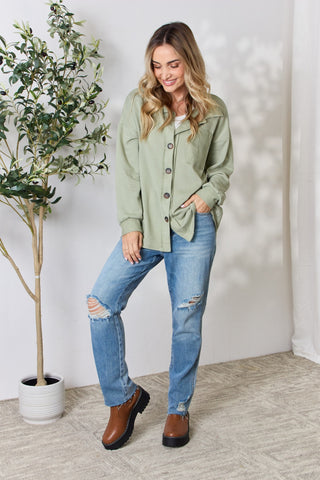 Shop Heimish Full Size Button Down Long Sleeve Shirt - High-Quality U.S. Made Women’s Fashion with Free & Fast Shipping