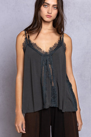 Shop POL Lace Detail V-Neck Cami - High-Quality U.S. Made Women’s Fashion with Free Fast Shipping