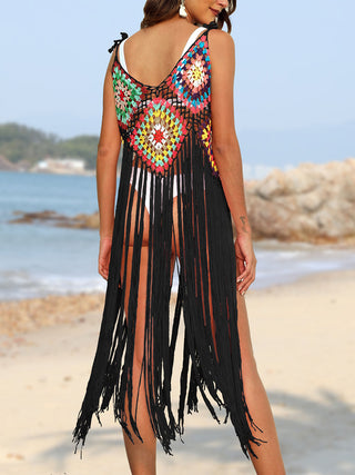 Shop Fringe Spaghetti Strap Cover-Up - High-Quality U.S. Made Women’s Fashion with Free & Fast Shipping