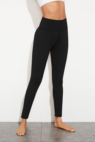 Shop Black L Exposed Seam High Waist Yoga Leggings - High-Quality U.S. Made Women’s Fashion with Free & Fast Shipping