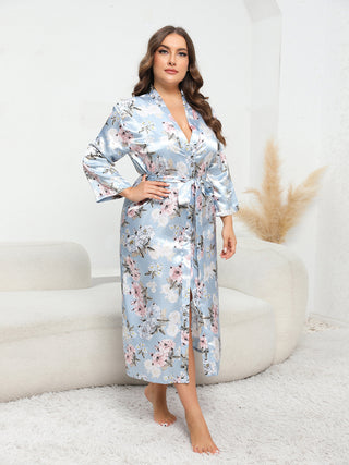 Shop Plus Size Tie Waist Robe - High-Quality U.S. Made Women’s Fashion with Free & Fast Shipping