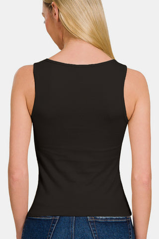 Shop Zenana Square Neck Cropped Tank - High-Quality U.S. Made Women’s Fashion with Free & Fast Shipping