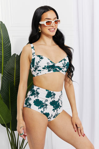 Shop Marina West Swim Take A Dip Twist High-Rise Bikini in Forest - High-Quality U.S. Made Women’s Fashion with Free & Fast Shipping