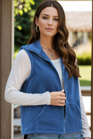 Shop Zip Up Vest Coat with Pockets - High-Quality U.S. Made Women’s Fashion with Free & Fast Shipping