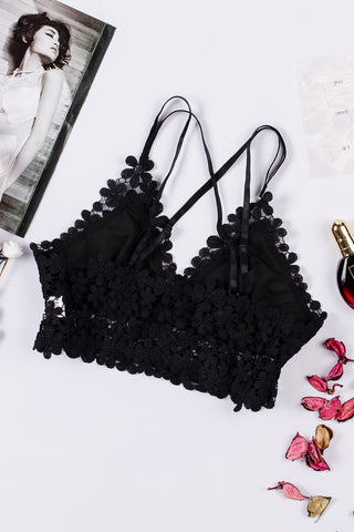 Shop Lace Crochet Crisscross Bralette - High-Quality U.S. Made Women’s Fashion with Free Fast Shipping