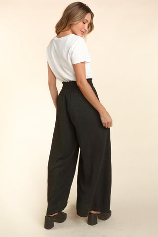 Shop Haptics Elastic Waist Wide Leg Pants with Pockets - High-Quality U.S. Made Women’s Fashion with Free & Fast Shipping