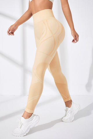 Shop Pastel Yellow Wide Waistband Long Active Pants - High-Quality U.S. Made Women’s Fashion with Free & Fast Shipping