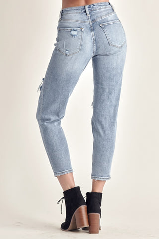 Shop RISEN Distressed Slim Cropped Jeans - High-Quality U.S. Made Women’s Fashion with Free & Fast Shipping