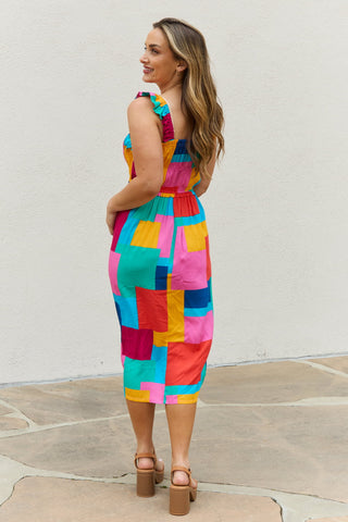 Shop And The Why Multicolored Square Print Summer Dress - High-Quality U.S. Made Women’s Fashion with Free & Fast Shipping