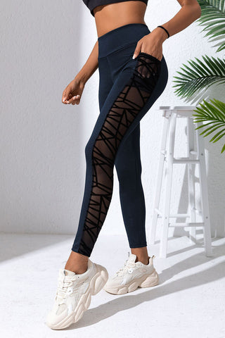 Shop Dark Blue High Waist Active Leggings - High-Quality U.S. Made Women’s Fashion with Free & Fast Shipping