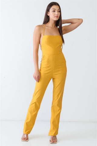 Shop Doreli Group Backless Tied Spaghetti Strap Sleeveless Jumpsuit - High-Quality U.S. Made Women’s Fashion with Free & Fast Shipping