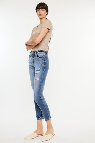 Shop Kancan High Rise Distressed Mom Jeans - High-Quality U.S. Made Women’s Fashion with Free & Fast Shipping