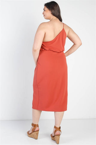 Shop Gilli Full Size Slit One Shoulder Sleeveless Dress - High-Quality U.S. Made Women’s Fashion with Free & Fast Shipping