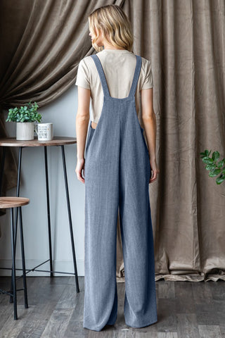 Shop Heimish Full Size Ribbed Front Pocket Sleeveless Jumpsuit - High-Quality U.S. Made Women’s Fashion with Free & Fast Shipping