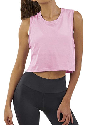 Shop Round Neck Cropped Tank - High-Quality U.S. Made Women’s Fashion with Free & Fast Shipping