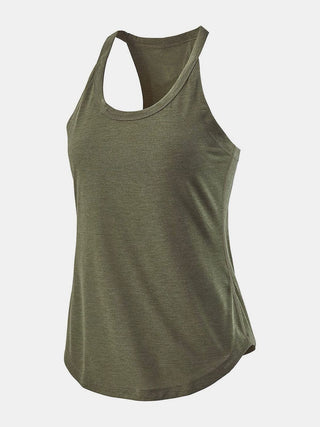 Shop Matcha Green Scoop Neck Active Tank - High-Quality U.S. Made Women’s Fashion with Free & Fast Shipping