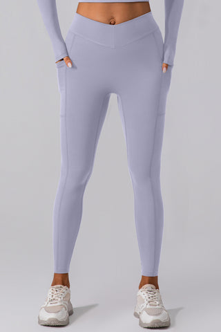 Shop Lavender High Waist Active Leggings with Pockets - High-Quality U.S. Made Women’s Fashion with Free & Fast Shipping