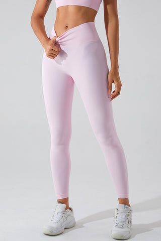 Shop Blush Pink High Waist Active Pants - High-Quality U.S. Made Women’s Fashion with Free & Fast Shipping