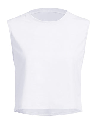 Shop Round Neck Cropped Tank - High-Quality U.S. Made Women’s Fashion with Free & Fast Shipping