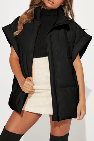 Shop Pocketed Zip Up Vest Coat - High-Quality U.S. Made Women’s Fashion with Free Fast Shipping